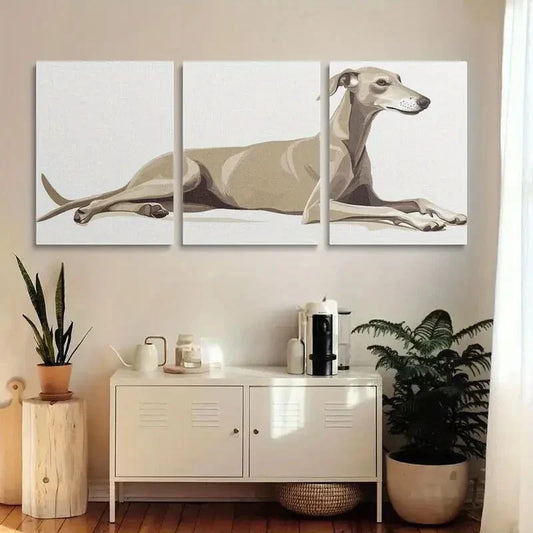 3pcs Vintage Greyhound Dog Metal Print Ready to Hang Art