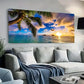 Hawaiian Sunrise Beach wall canvas office home room framed 120x60cm