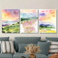 3pcs Abstract landscape watercolor style Metal Print Ready to Hang Art