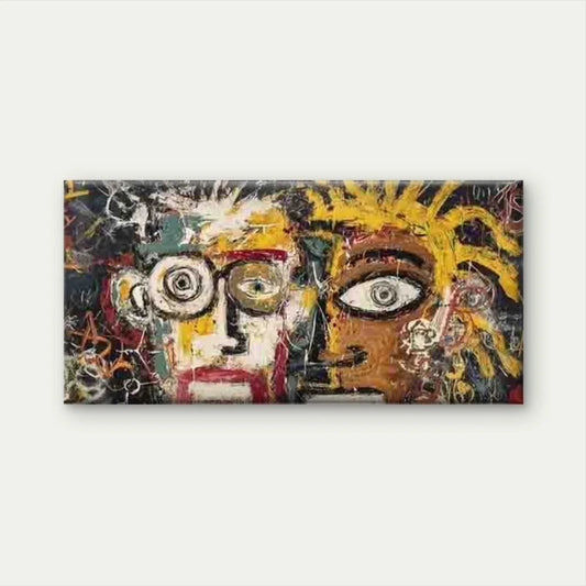 Abstract Figure Eyes Wall Art Canvas Office Home Room Framed 120x60cm