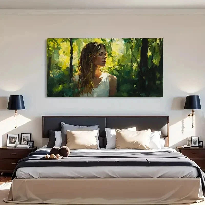 Nature-Inspired Forest Greenery Wall Art Canvas Office Home Room Framed 120x60cm