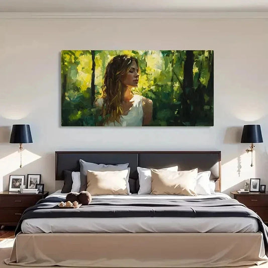 Nature-Inspired Forest Greenery Wall Art Canvas Office Home Room Framed 120x60cm