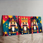 3pcs Art Deco Nutcracker Cartoon Wall Art Set Canvas Framed 40x60cm - High Quality Print 100% Australian Made Wall Canvas Ready to Hang