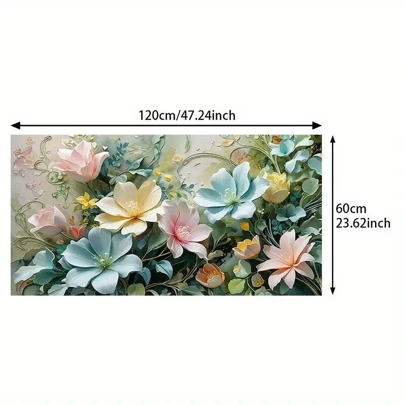 Abstract Green Rose Flower wall canvas office home room framed 120x60cm
