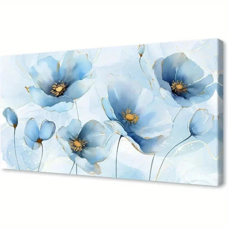Aesthetic Watercolour Flowers Wall Art canvas office home room framed 120x60cm