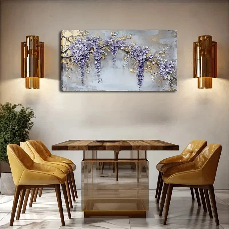 Branches With Golden Elements Wall Art Canvas Office Home Room Framed 120x60cm