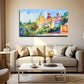 Coconut Tree And Castle Wall Art Canvas Office Home Room Framed 120x60cm