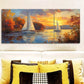 3pcs Serene Sailboat Sunset Scene Water   Wall Art Set Canvas Framed 40x60cm - High Quality Print 100% Australian Made Wall Canvas Ready to Hang