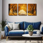 3pcs  Romantic Autumn Forest Scene Wall Art Set Canvas Framed 40x60cm - High Quality Print 100% Australian Made Wall Canvas Ready to Hang