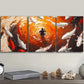 3pcs Vibrant Koi Fish & Fisherman Scene, Metal Print Ready to Hang Art