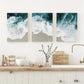 3pcs Aerial Ocean Waves Metal Print Ready to Hang Art