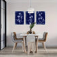 3pcs Navy Blue Plant Modern Decoration Metal Print Ready to Hang Art