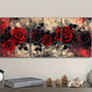 3pcs Dark Floral Design with Black Accents Metal Print Ready to Hang Art