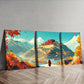 3pcs Potala Palace Autumn Landscape Wall Art Set Canvas Framed 40x60cm - High Quality Print 100% Australian Made Wall Canvas Ready to Hang