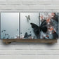 3pcs Black Butterfly White Flowers Leaves Metal Print Ready to Hang Art