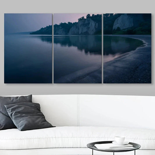 3pcs Ontario Lake Contemporary Style Metal Print Ready to Hang Art