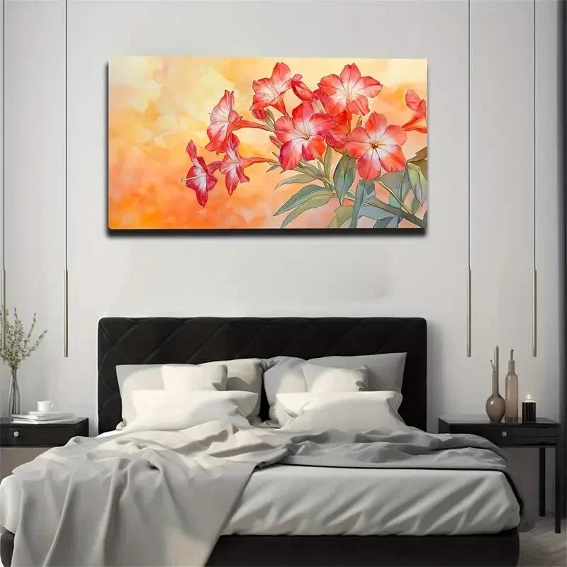 Present A Bright Red Color Wall Art Canvas Office Home Room Framed 120x60cm