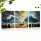 3pcs Ancient Beautiful Sea Division with People   Wall Art Set Canvas Framed 40x60cm - High Quality Print 100% Australian Made Wall Canvas Ready to Hang