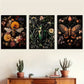 3pcs Featuring Insect Overhead Floral Colorful  Wall Art Set Canvas Framed 40x60cm - High Quality Print 100% Australian Made Wall Canvas Ready to Hang