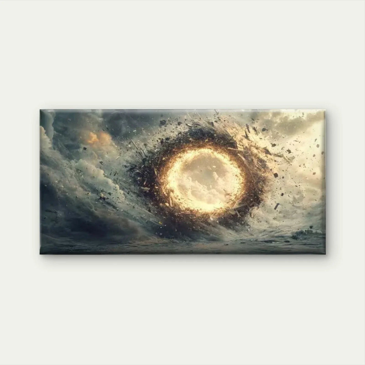 The Singularity Cycle Wall Art Canvas Office Home Room Framed 80x45cm
