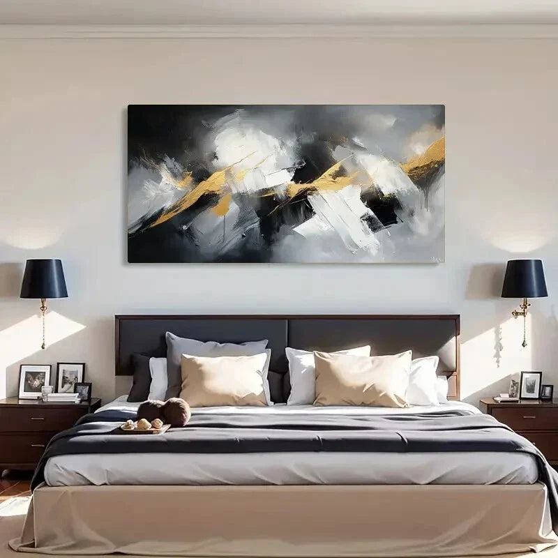 Abstract Flowing Forms Décor Wall Art Canvas Office Home Room Framed 120x60cm