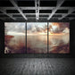 3pcs Lake Sunset White Clouds Metal Print Ready to Hang Art