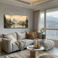 Continuous Snow Mountain Clouds Wall Art Canvas Office Home Room Framed 120x60cm