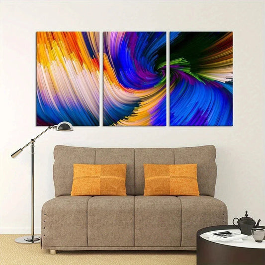 3pcs Gorgeous Petard Golden Blue Purple Metal Print Ready to Hang Art