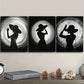 3pcs  The girl under the circle  Wall Art Set Canvas Framed 40x60cm - High Quality Print 100% Australian Made Wall Canvas Ready to Hang