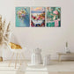 3pcs Crocodile Taking a Bath in The Bathroom Metal Print Ready to Hang Art