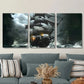 3pcs Pirate Ship in Storm Fantasy Nautical Theme Metal Print Ready to Hang Art