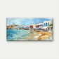 Greek Island-Inspired Seaside Wall Art Canvas Office Home Room Framed 80x45cm