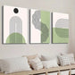 3pcs Green and Beige Monochrome Creative Wall Art Set Canvas Framed 40x60cm - High Quality Print 100% Australian Made Wall Canvas Ready to Hang
