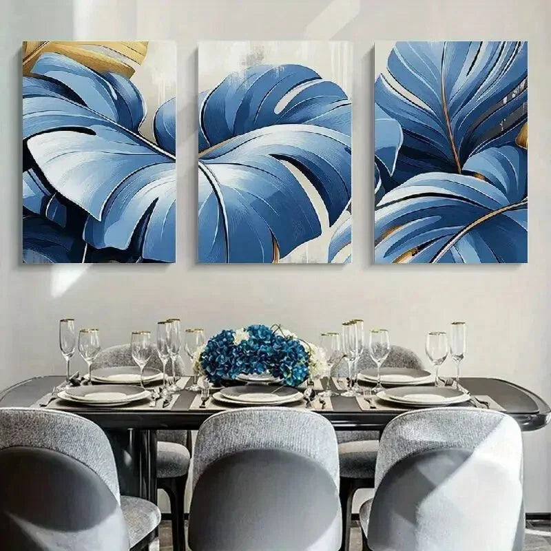 3pcs Mounted Murals Modern Design Metal Print Ready to Hang Art