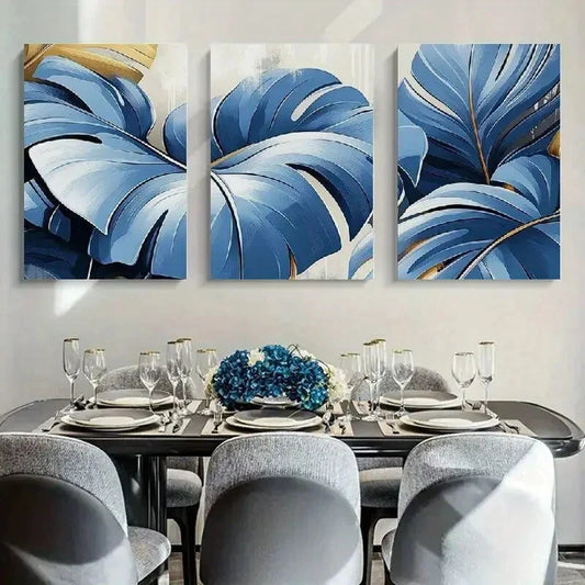 3pcs Mounted Murals Modern Design Metal Print Ready to Hang Art