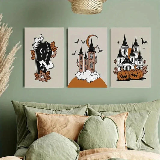 3pcs Creepy coffin dark academic Metal Print Ready to Hang Art