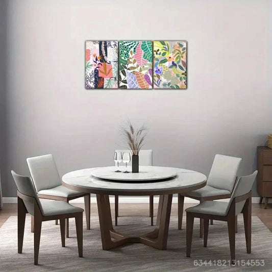 3pcs Leaves Colorful Leaves Decoration Poster Metal Print Ready to Hang Art