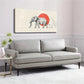 Elephant Silhouette with Red Wall Art Canvas Office Home Room Framed 120x60cm