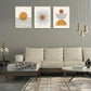 3pcs  Geometric Orange Sun Rising  Metal Print Ready to Hang Art