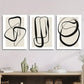 3pcs Modern Abstract Black Line Prints Metal Print Ready to Hang Art