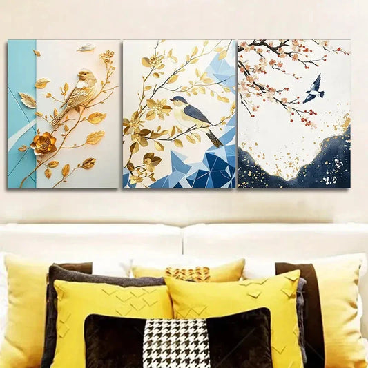 3pcs  The plum chart, (1)  Wall Art Set Canvas Framed 40x60cm - High Quality Print 100% Australian Made Wall Canvas Ready to Hang