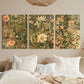 3pcs Vintage Flower Medieval Modern Wildflower Metal Print Ready to Hang Art
