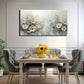 Vibrant Yellow & White Wall Art canvas office home room framed 120x60cm