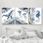 3pcs Ocean Sea life Whale Jelly Fish Seahorse Metal Print Ready to Hang Art