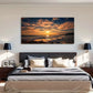 Ocean Sunset Waves Beach Wall Art Canvas Office Home Room Framed 120x60cm