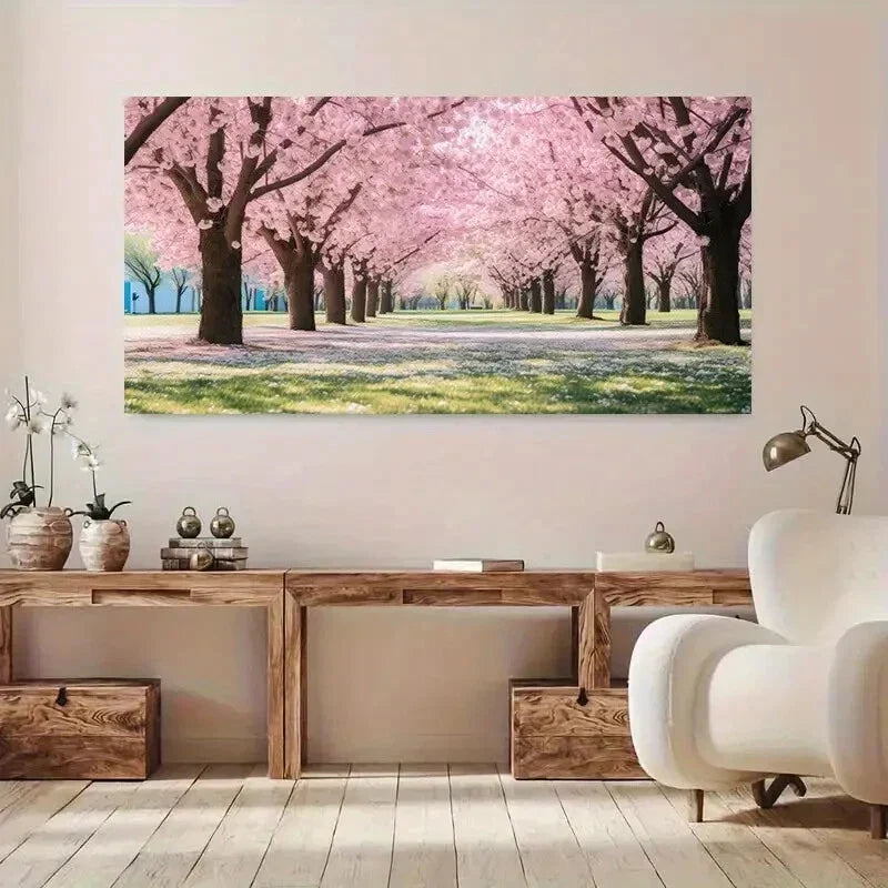Vibrant Pink Floral Nature Wall Art Canvas Office Home Room Framed 80x45cm