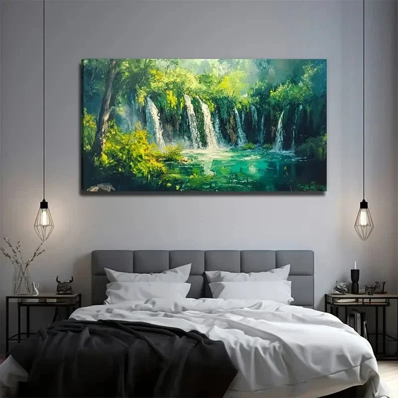 Waterfall Scenery Perfect Wall Art Canvas Office Home Room Framed 120x60cm