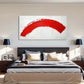 Vibrant Red & White Abstract Wall Art Canvas Office Home Room Framed 120x60cm