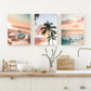 3pcs Coastal Art Prints Pampas Print Beach Prints Metal Print Ready to Hang Art
