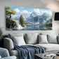 Snowy Peaks Mountain Lake wall canvas office home room framed 120x60cm